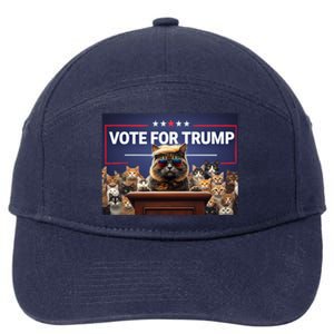 Cats Vote For Trump 2024 Election 7-Panel Snapback Hat