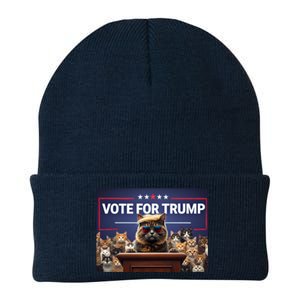 Cats Vote For Trump 2024 Election Knit Cap Winter Beanie