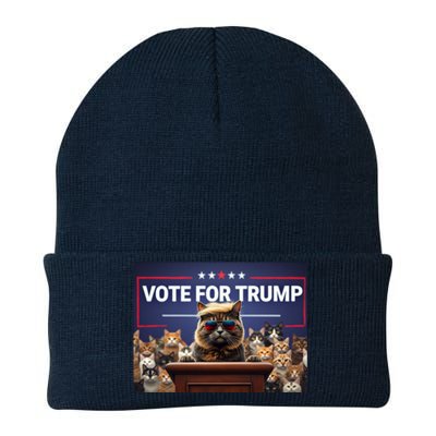 Cats Vote For Trump 2024 Election Knit Cap Winter Beanie