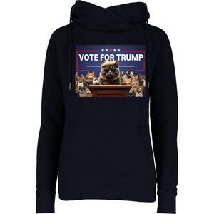 Cats Vote For Trump 2024 Election Womens Funnel Neck Pullover Hood