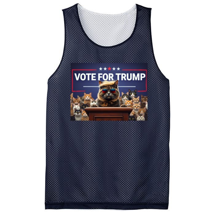 Cats Vote For Trump 2024 Election Mesh Reversible Basketball Jersey Tank