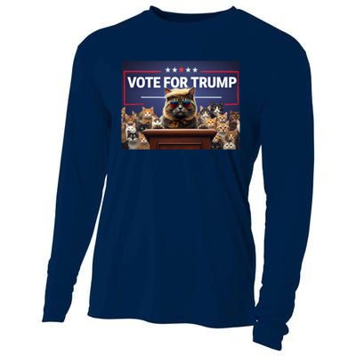 Cats Vote For Trump 2024 Election Cooling Performance Long Sleeve Crew