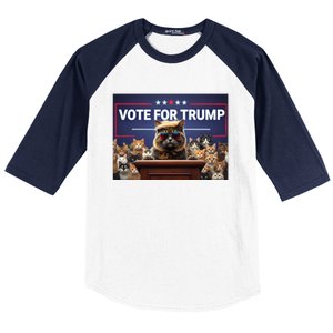 Cats Vote For Trump 2024 Election Baseball Sleeve Shirt