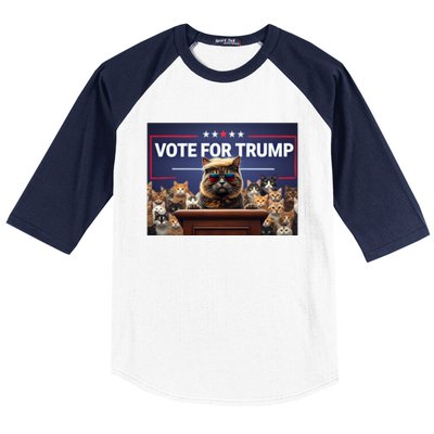 Cats Vote For Trump 2024 Election Baseball Sleeve Shirt