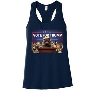 Cats Vote For Trump 2024 Election Women's Racerback Tank