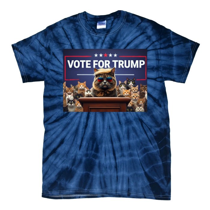 Cats Vote For Trump 2024 Election Tie-Dye T-Shirt