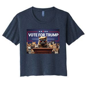 Cats Vote For Trump 2024 Election Women's Crop Top Tee