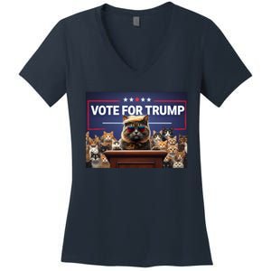 Cats Vote For Trump 2024 Election Women's V-Neck T-Shirt