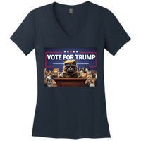 Cats Vote For Trump 2024 Election Women's V-Neck T-Shirt