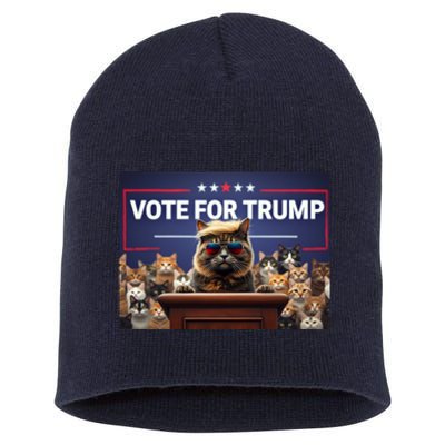 Cats Vote For Trump 2024 Election Short Acrylic Beanie