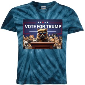 Cats Vote For Trump 2024 Election Kids Tie-Dye T-Shirt