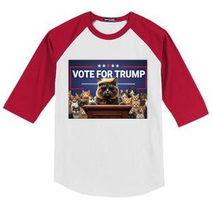 Cats Vote For Trump 2024 Election Kids Colorblock Raglan Jersey