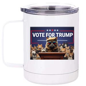 Cats Vote For Trump 2024 Election 12 oz Stainless Steel Tumbler Cup