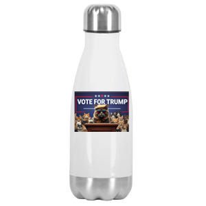 Cats Vote For Trump 2024 Election Stainless Steel Insulated Water Bottle