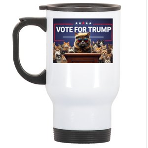 Cats Vote For Trump 2024 Election Stainless Steel Travel Mug