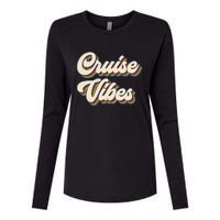 Cruise Vibes funny Family Cruise Vacation Party Womens Cotton Relaxed Long Sleeve T-Shirt