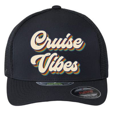 Cruise Vibes funny Family Cruise Vacation Party Flexfit Unipanel Trucker Cap