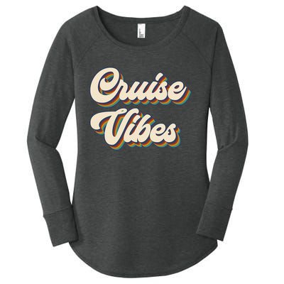 Cruise Vibes funny Family Cruise Vacation Party Women's Perfect Tri Tunic Long Sleeve Shirt