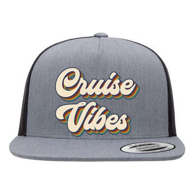 Cruise Vibes funny Family Cruise Vacation Party Flat Bill Trucker Hat