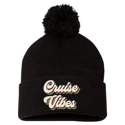 Cruise Vibes funny Family Cruise Vacation Party Pom Pom 12in Knit Beanie