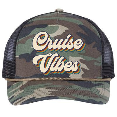 Cruise Vibes funny Family Cruise Vacation Party Retro Rope Trucker Hat Cap