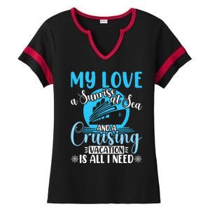 Cruising Vacation Family Trip Husband And Wife Cruising Funny Gift Ladies Halftime Notch Neck Tee