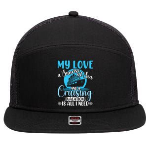 Cruising Vacation Family Trip Husband And Wife Cruising Funny Gift 7 Panel Mesh Trucker Snapback Hat