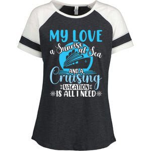 Cruising Vacation Family Trip Husband And Wife Cruising Funny Gift Enza Ladies Jersey Colorblock Tee