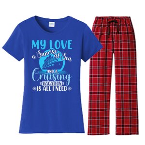 Cruising Vacation Family Trip Husband And Wife Cruising Funny Gift Women's Flannel Pajama Set