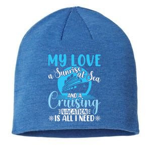 Cruising Vacation Family Trip Husband And Wife Cruising Funny Gift Sustainable Beanie