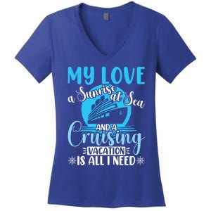 Cruising Vacation Family Trip Husband And Wife Cruising Funny Gift Women's V-Neck T-Shirt