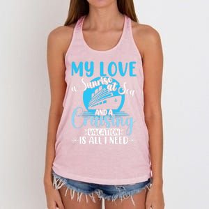 Cruising Vacation Family Trip Husband And Wife Cruising Funny Gift Women's Knotted Racerback Tank