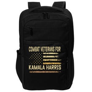 Combat Veterans For Kamala Harris Election Usa Flag Military Impact Tech Backpack