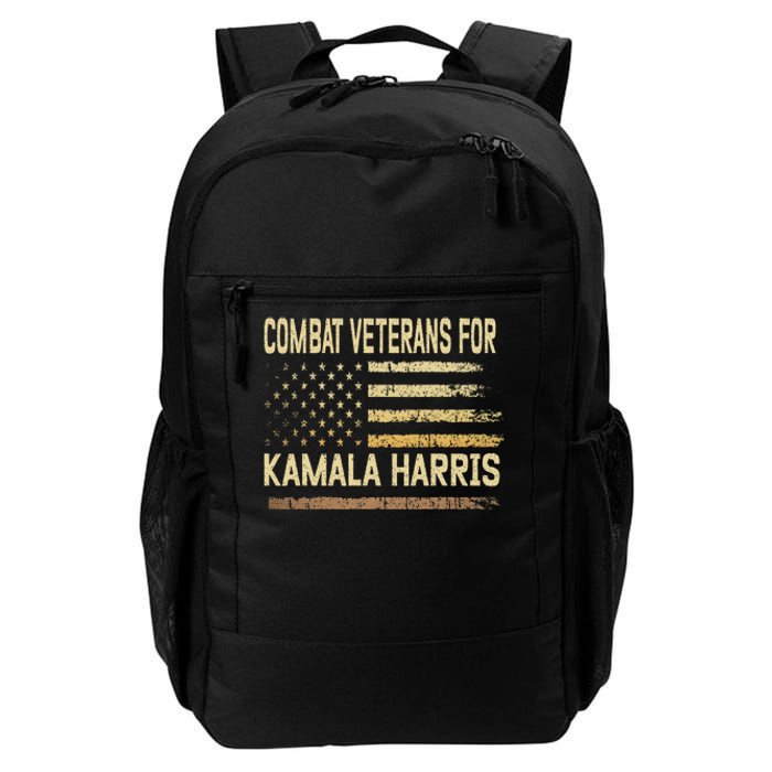 Combat Veterans For Kamala Harris Election Usa Flag Military Daily Commute Backpack