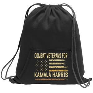 Combat Veterans For Kamala Harris Election Usa Flag Military Sweatshirt Cinch Pack Bag