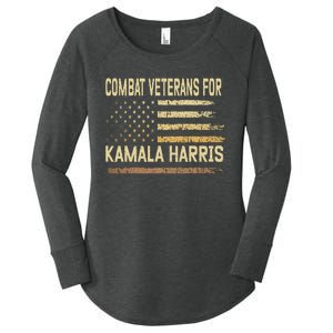 Combat Veterans For Kamala Harris Election Usa Flag Military Women's Perfect Tri Tunic Long Sleeve Shirt