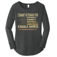 Combat Veterans For Kamala Harris Election Usa Flag Military Women's Perfect Tri Tunic Long Sleeve Shirt