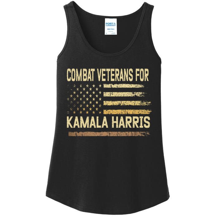 Combat Veterans For Kamala Harris Election Usa Flag Military Ladies Essential Tank