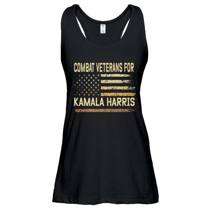 Combat Veterans For Kamala Harris Election Usa Flag Military Ladies Essential Flowy Tank