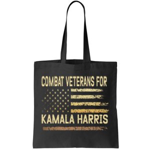 Combat Veterans For Kamala Harris Election Usa Flag Military Tote Bag