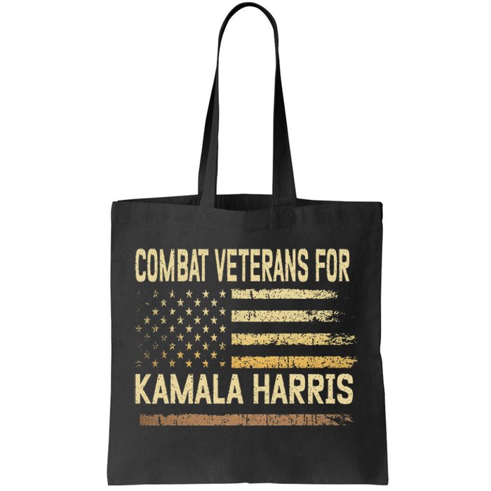 Combat Veterans For Kamala Harris Election Usa Flag Military Tote Bag