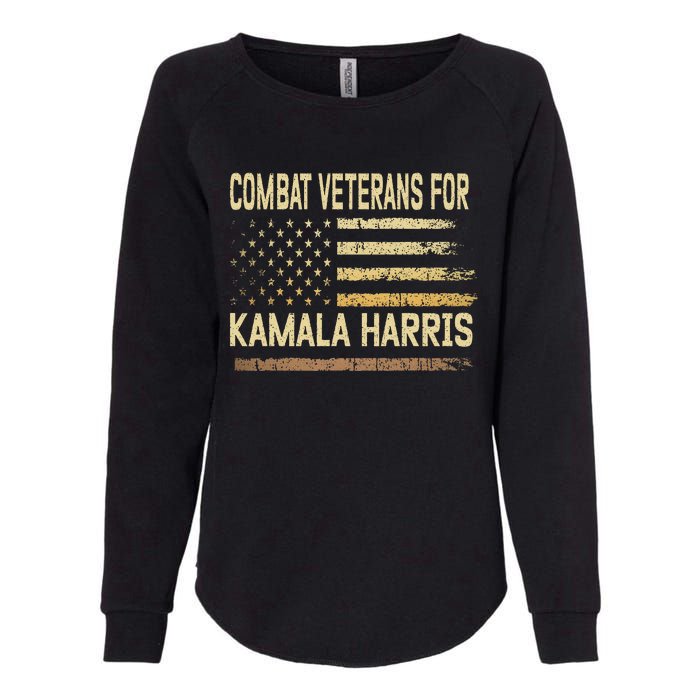 Combat Veterans For Kamala Harris Election Usa Flag Military Womens California Wash Sweatshirt