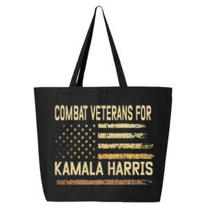 Combat Veterans For Kamala Harris Election Usa Flag Military 25L Jumbo Tote