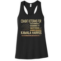 Combat Veterans For Kamala Harris Election Usa Flag Military Women's Racerback Tank