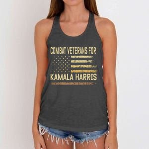 Combat Veterans For Kamala Harris Election Usa Flag Military Women's Knotted Racerback Tank