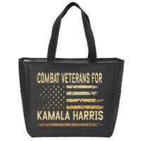 Combat Veterans For Kamala Harris Election Usa Flag Military Zip Tote Bag