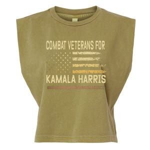 Combat Veterans For Kamala Harris Election Usa Flag Military Garment-Dyed Women's Muscle Tee