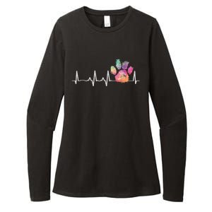 Cute Veterinarian Gift Rainbow Paw Print Heartbeat Vet Tech Gift Womens CVC Long Sleeve Shirt