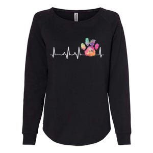 Cute Veterinarian Gift Rainbow Paw Print Heartbeat Vet Tech Gift Womens California Wash Sweatshirt