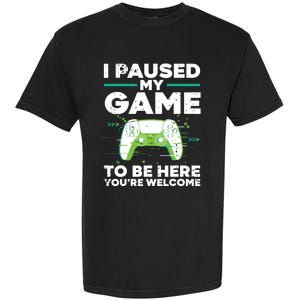 Cool Video Gamer For Men Boy Game Paused Gaming Gamers Garment-Dyed Heavyweight T-Shirt